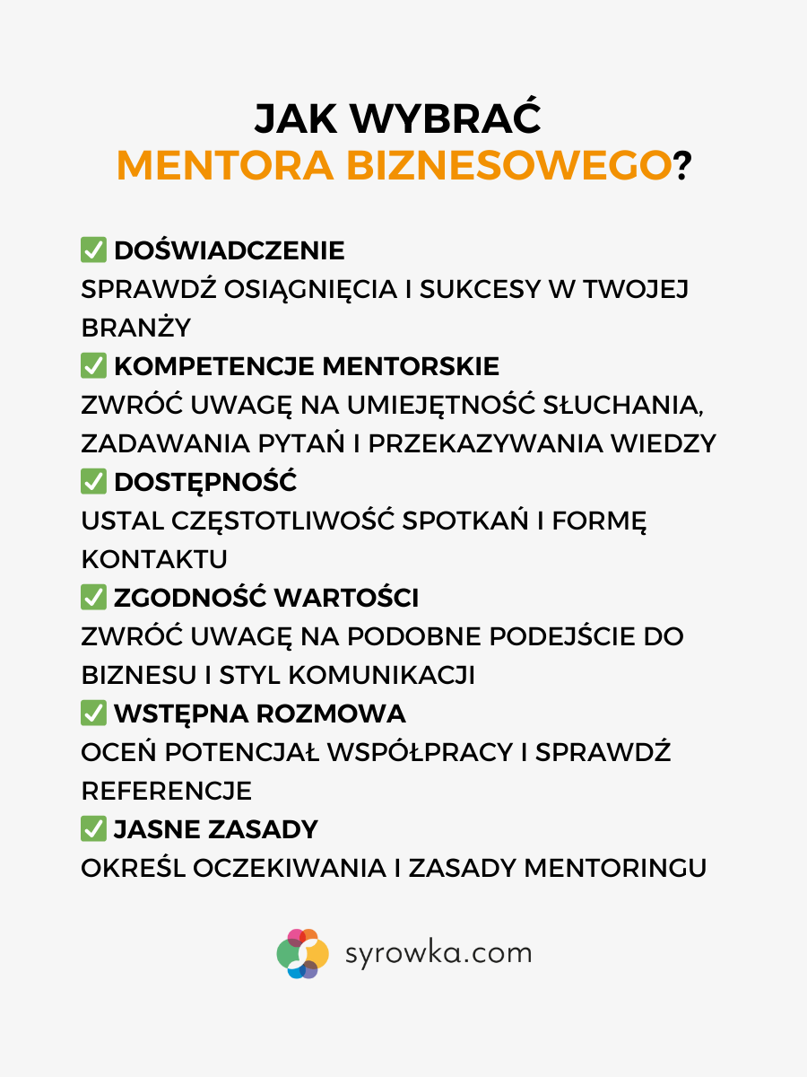 wybór mentora biznesowego