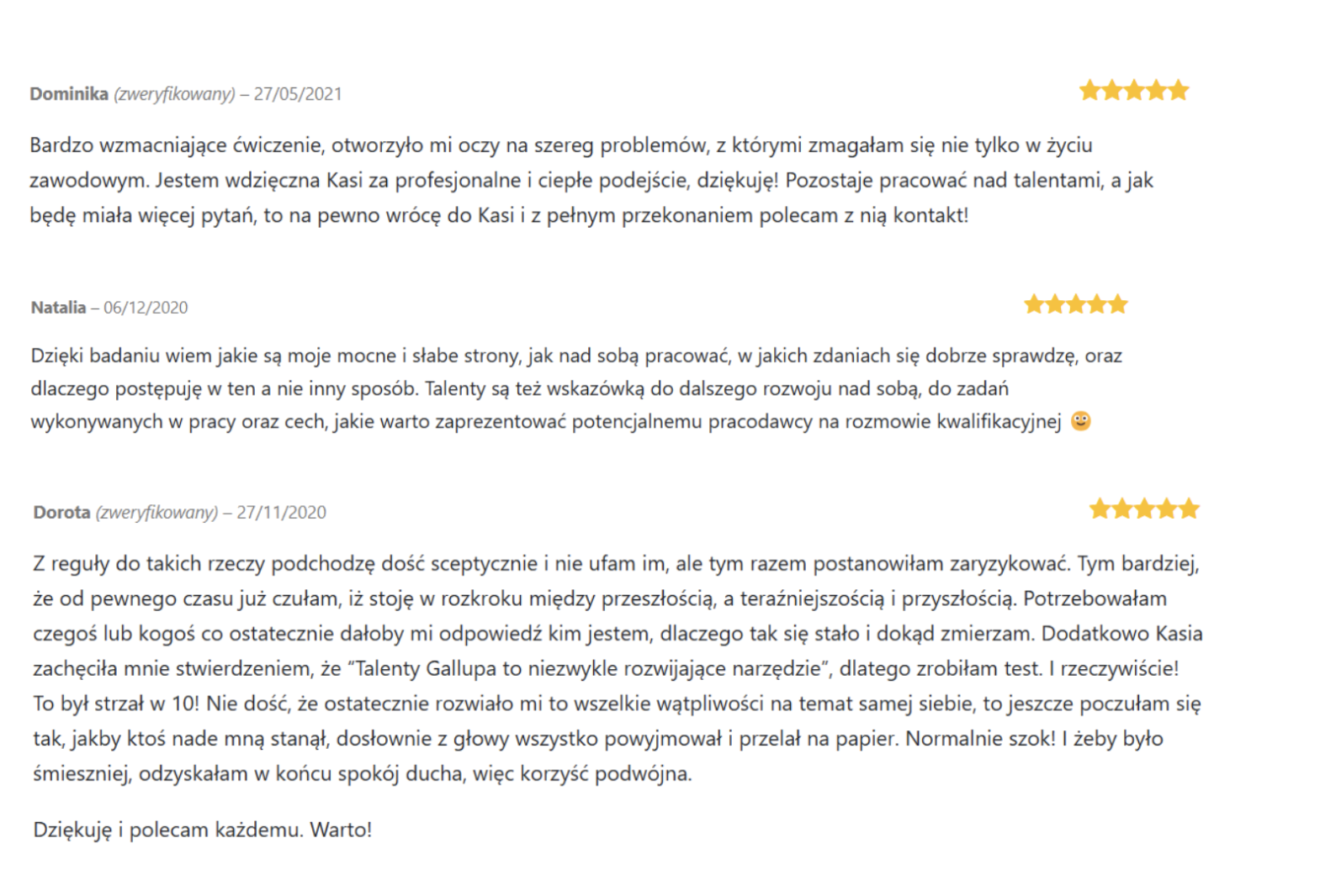 opinie test gallupa